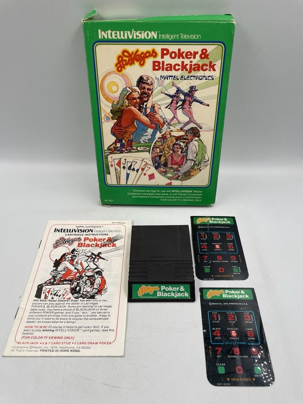Intellivision Las Vegas Poker & Blackjack Complete Box Manual & In-Lays 1979